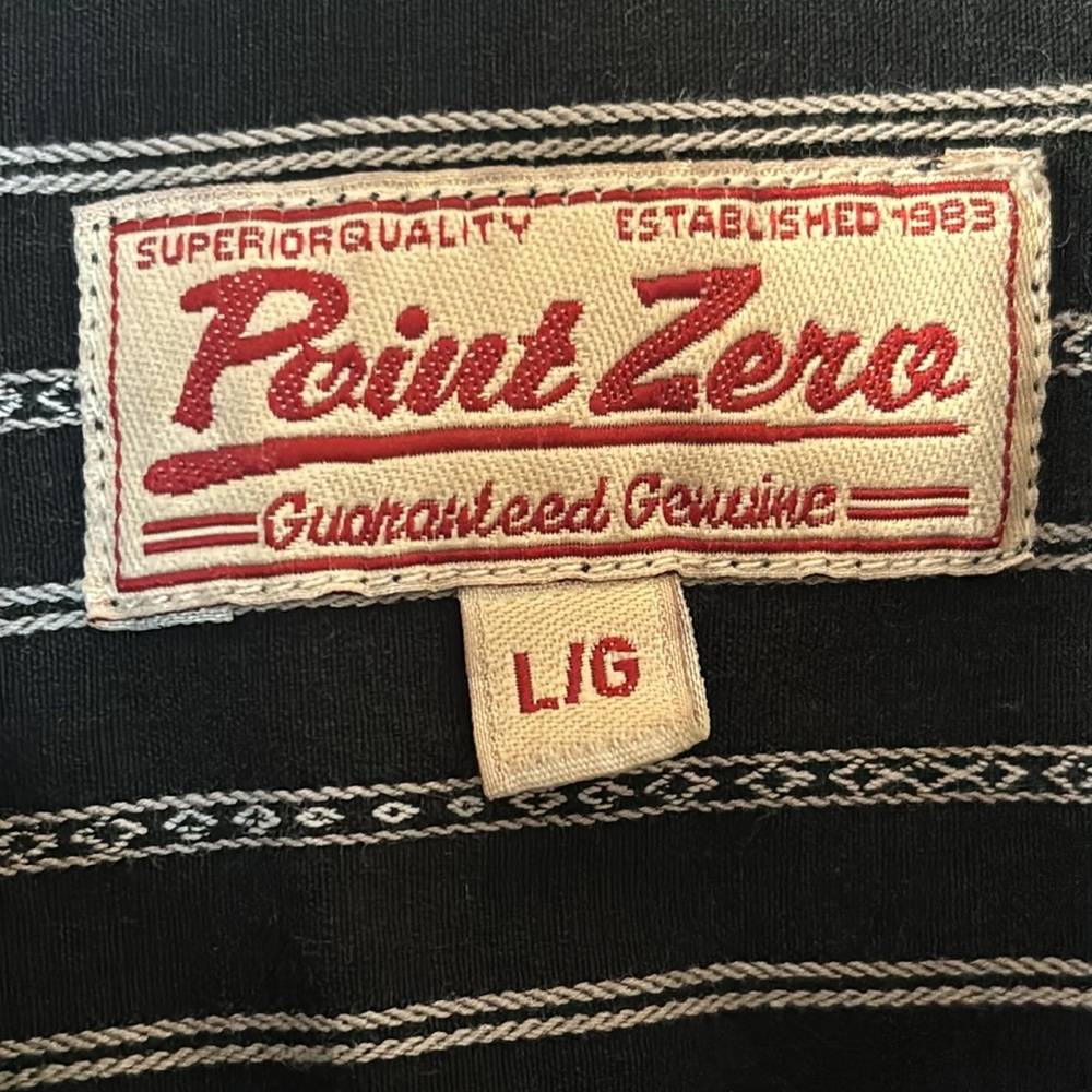 Vtg Point Zero Snap Button Down Western Top Size … - image 3